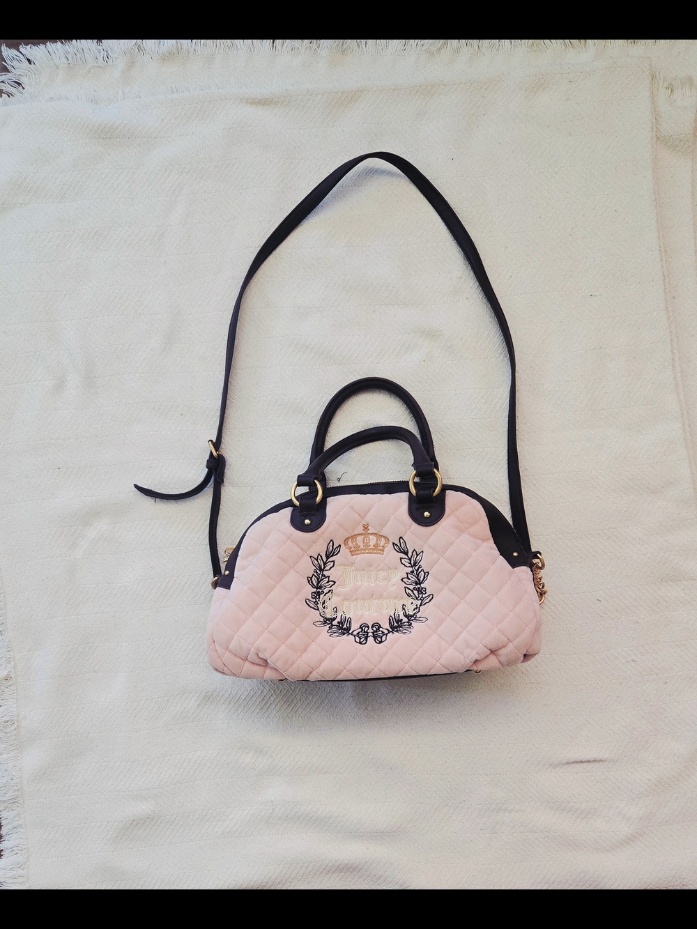 Quilted Pink Satchel Handbag  Juicy Couture